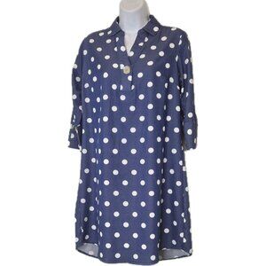 NWT Mlle Gabrielle Polka Dot Shift Dress M  (No Belt)